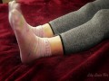 Japanese Girl Plays with Feet in Pink Tabi Socks