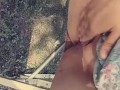Peeing on my bench outdoors
