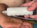 Fisting My Boyfriends Cum Filled Rosebud Until He Pisses (Bad Dragon)