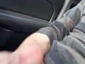 Huge 65 mph climax orgasm in busy traffic, Loud cussing moaning cumshot