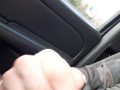 Huge 65 mph climax orgasm in busy traffic, Loud cussing moaning cumshot