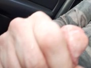 Huge 65 mph climax orgasm in busy traffic, Loud cussing moaning cumshot