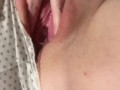 Juicy pussy soaked panties, close up wet fingering plus dildo