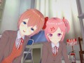 Doki Doki Literature Club! Hentai 3D (Threesome) - Sayori and Natsuki