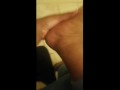 Ebony feet oil massage. 