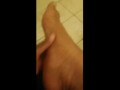 Ebony feet oil massage. 