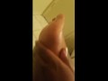 Ebony feet oil massage. 