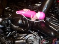 Slave Slut-Orgasma Celeste in Latex vs biggest mega massager