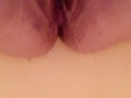 Shy girl pissing in bathtub