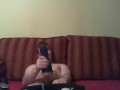 Playing with my blue fleshlight while watching pron