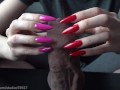 Long nails play with FORESKIN