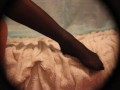 Beautiful Tiny Feet Into Black Stocking Just For You