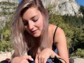 Hiking in Yosemite ends with a public blowjob by cute teen - Eva Elfie