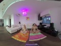VR180 vr video miss_pussycat and riki doing afternoon naked yoga together