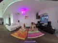 VR180 vr video miss_pussycat and riki doing afternoon naked yoga together