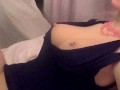 CAMARI IS BACK IN BLACK POWERFULL CUMSHOT ON HER BLACK DRESS AND TITS