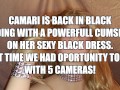 CAMARI IS BACK IN BLACK POWERFULL CUMSHOT ON HER BLACK DRESS AND TITS