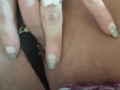 Horny Milf teases and fingers sexy pussy until her panties are soaked in pussy juice