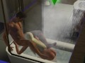 Blowjob in the shower! Made a stepsister | porno game, 3d, sims sex