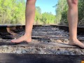 On track to pee on you! (4K Public Railroad Pissing)