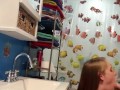 Daddy fucks me in the bathroom and cums in my pussy