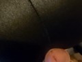 Cumming over petite babes sexy ass in shiny black spandex leggings!