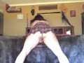 MILF masturbating in cheeky school girl skirt