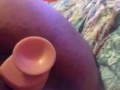 Huge  dildo shoved in my tight wet pussy