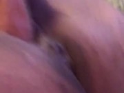 Huge  dildo shoved in my tight wet pussy