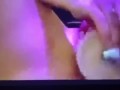 Girl Cumming with vibrator & dildo while watching male jerking....