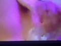 Girl Cumming with vibrator & dildo while watching male jerking....