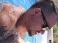 Fucking BBW in the pool outside