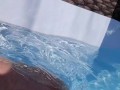 Fucking BBW in the pool outside