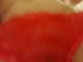 Filling My New Red Plastic Panties With Piss