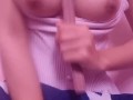 smacking perfect tits with ruler