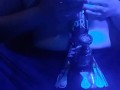 Stoner Babe Smokes a Huge Bong Hit and Plays With Tits