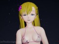 MMD R18 4k Blonde Misaka Aylin with a pink bikini - Dub Zap - 1037