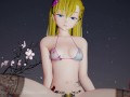 MMD R18 4k Blonde Misaka Aylin with a pink bikini - Dub Zap - 1037