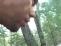19 yo girl gets her face and throat fucked in the forest