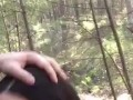 19 yo girl gets her face and throat fucked in the forest