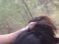 19 yo girl gets her face and throat fucked in the forest