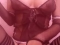 Sexy teen in lingerie rubbing pussy