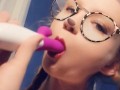 Young MILF cock tease toy blowjob