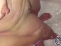 Husbands POV of MILF soaped up then rinsing off in the shower.