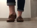 Standing shoeplay in flats