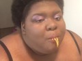 EBONY BBW EATS PASTA DINNER
