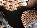 Big Boobs Inked Girl Shows Everything - Lingerie, Red Boots and oil!