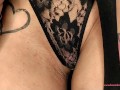 Big Boobs Inked Girl Shows Everything - Lingerie, Red Boots and oil!