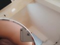 Selfie squirting in the mirror