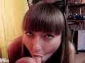 Horny Babe Passionate Blowjob Big Dick and Cum in Mouth POV